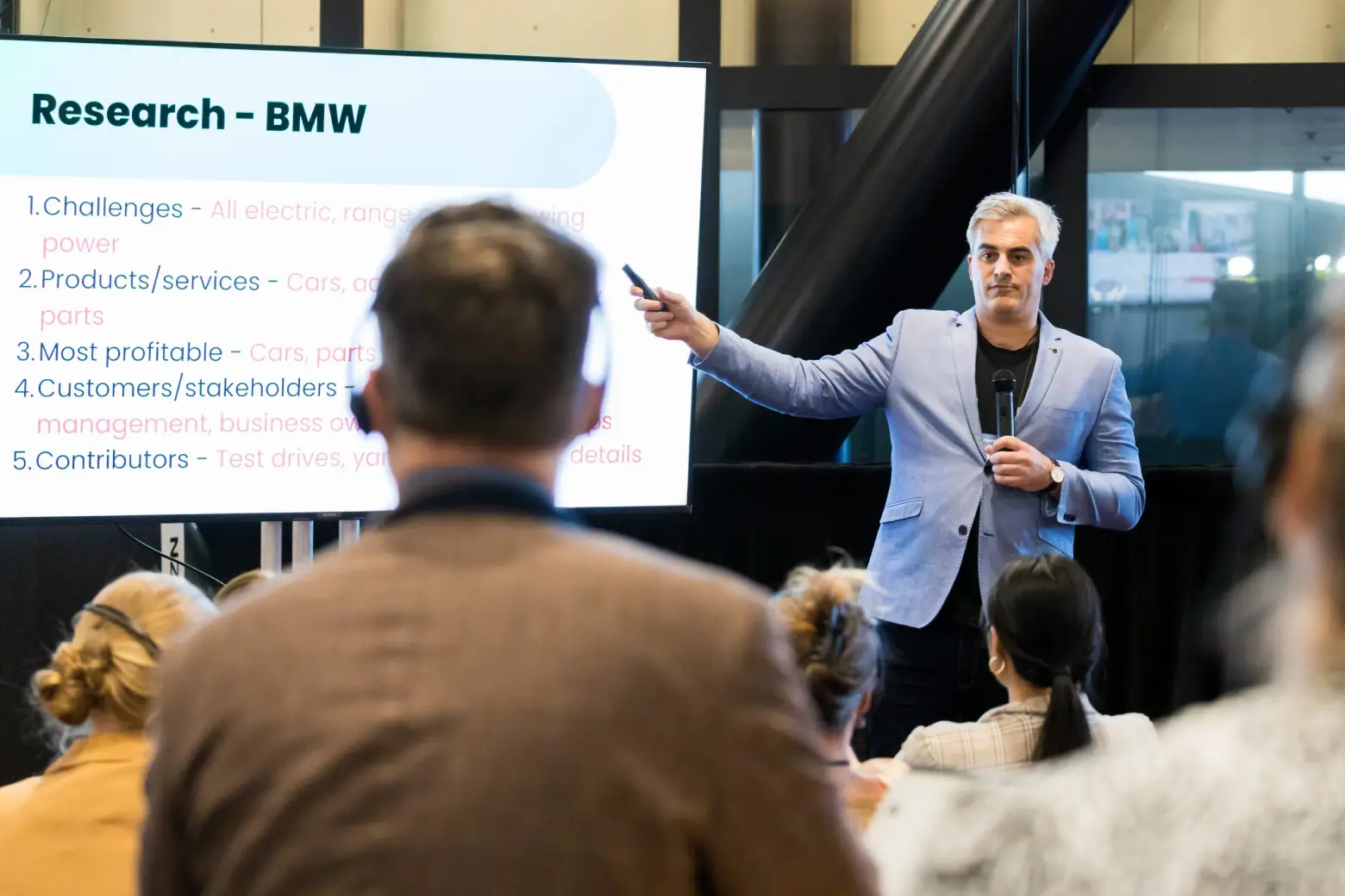 Branded setup at a large-scale event or expo