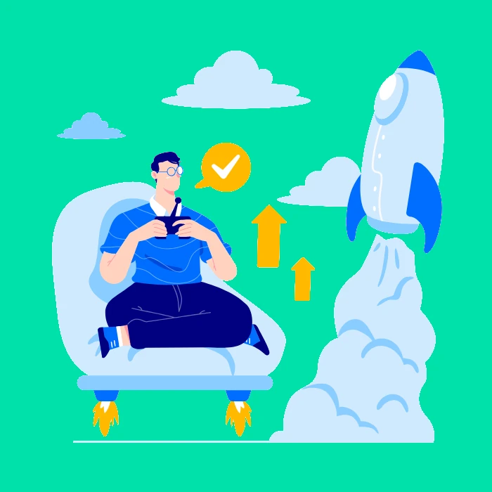 image representing rocket flying