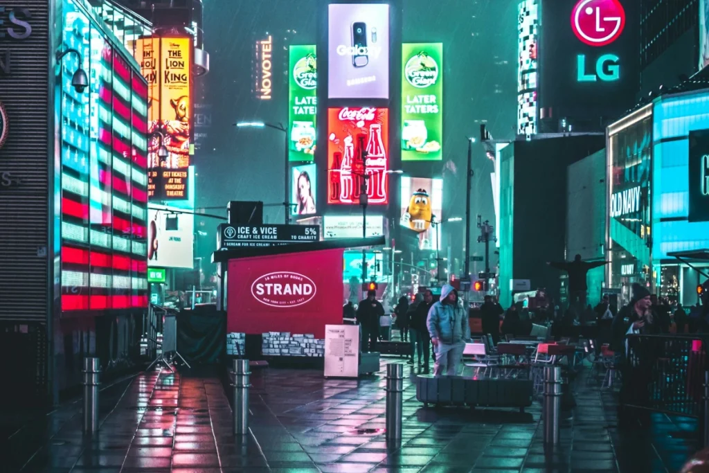 showcasing ads on the street