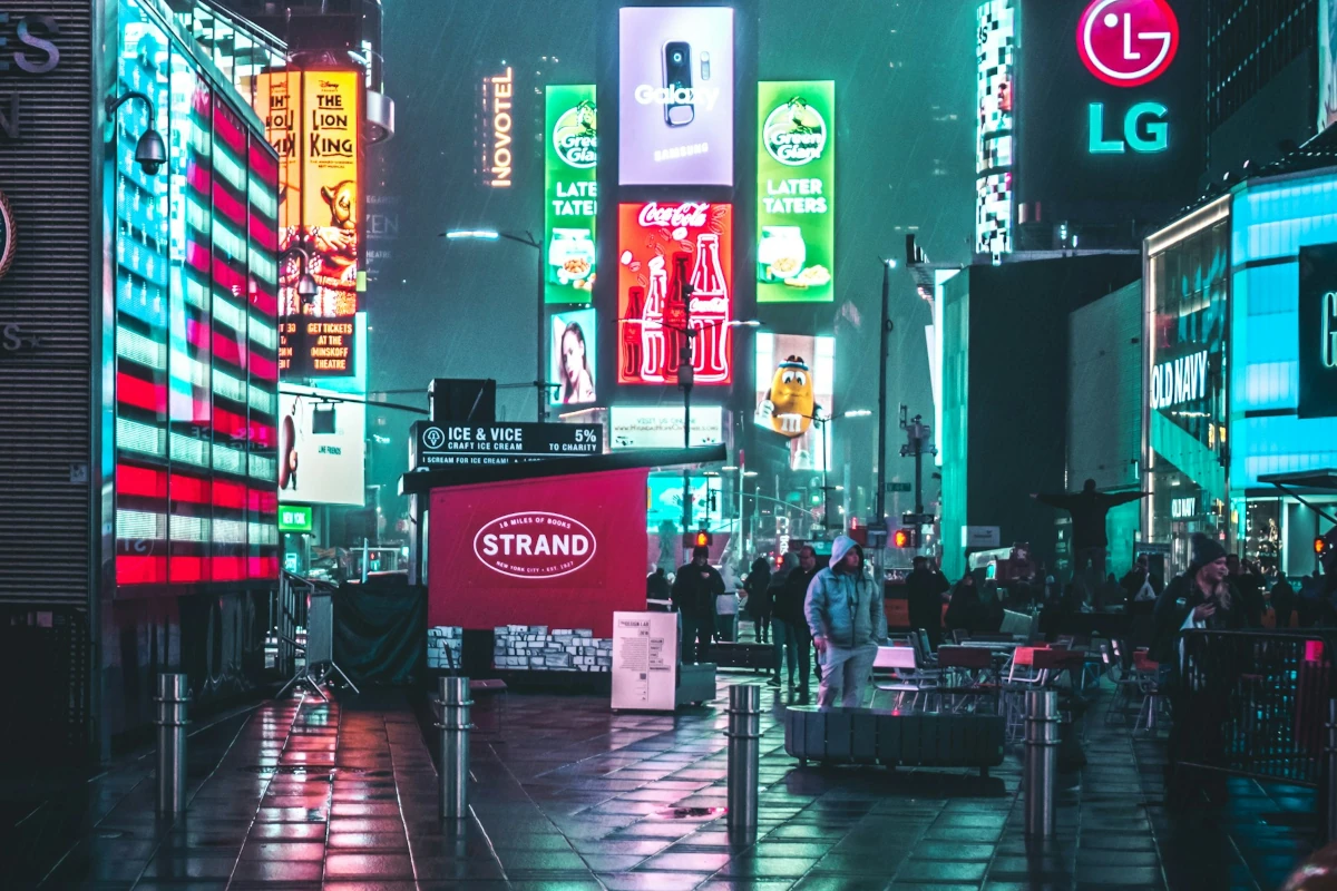 showcasing ads on the street