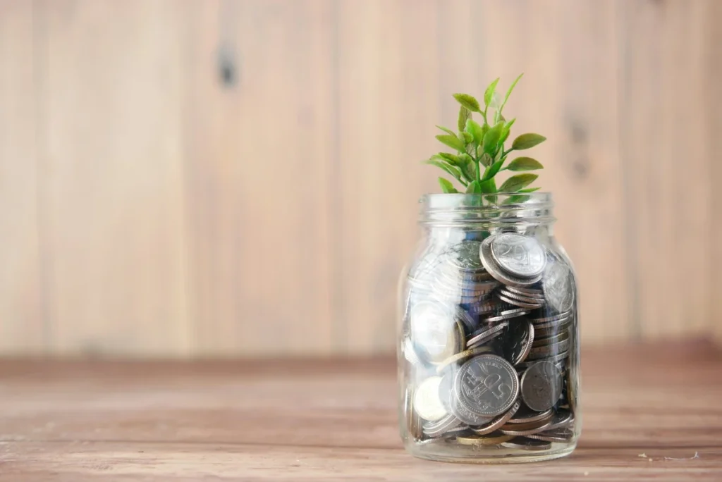 image with a jar and money in it